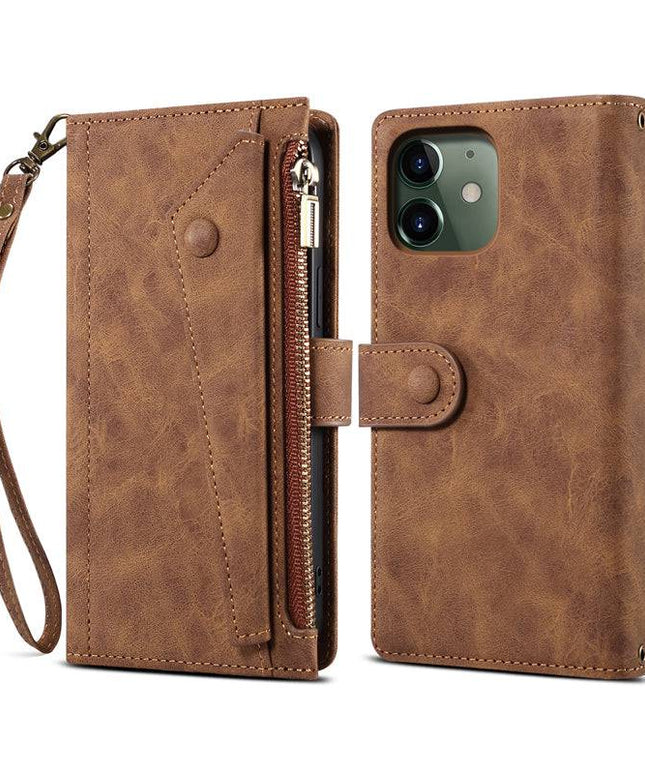 Luxury Leather Zipper Wallet Case For iPhone - Libiyi