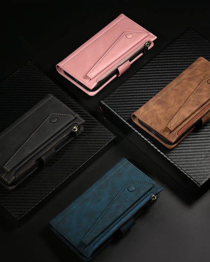 Luxury Leather Zipper Wallet Case For iPhone - Libiyi