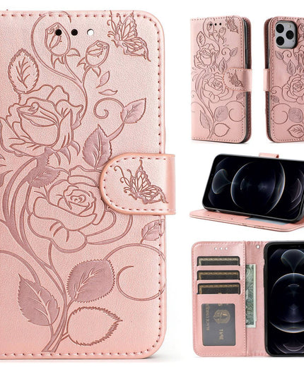3D Embossed Rose Wallet iPhone Case - Libiyi