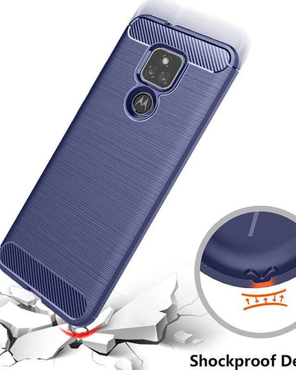 Luxury Carbon Fiber Case For Moto G Play 2021 With Screen Protector - Libiyi