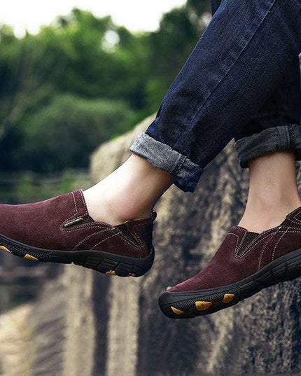 Men's Loafers & Slip-Ons Casual Daily Pigskin Breathable Non-slipping Wear Proof Walking Shoes - Libiyi