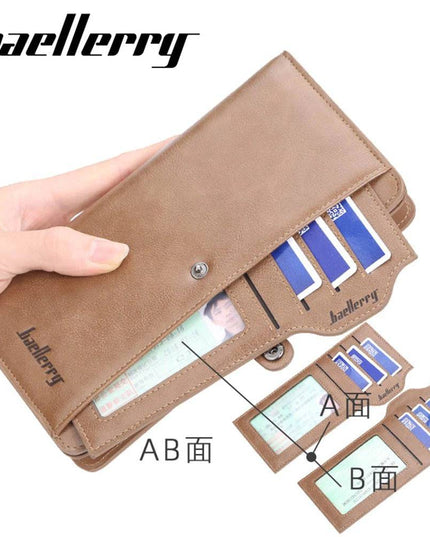 Men Long Fashion Wallets Desigh Zipper Card Holder - Libiyi