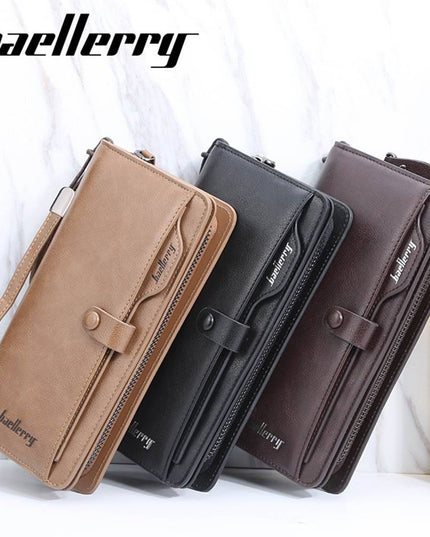 Men Long Fashion Wallets Desigh Zipper Card Holder - Libiyi