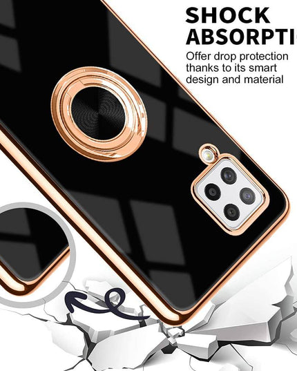 Slim Thin Finger Ring Stand Electroplated Silicone Case For Samsung A42(5G) - Libiyi