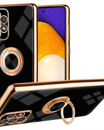 Slim Thin Finger Ring Stand Electroplated Silicone Case For Samsung A52(4G/5G) - Libiyi