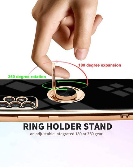 Slim Thin Finger Ring Stand Electroplated Silicone Case For Samsung A52(4G/5G) - Libiyi
