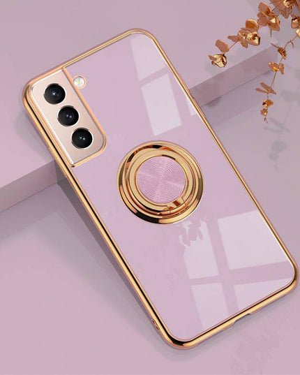 Shiny Plating Built-in Finger Ring Case For Samsung S21 Plus - Libiyi