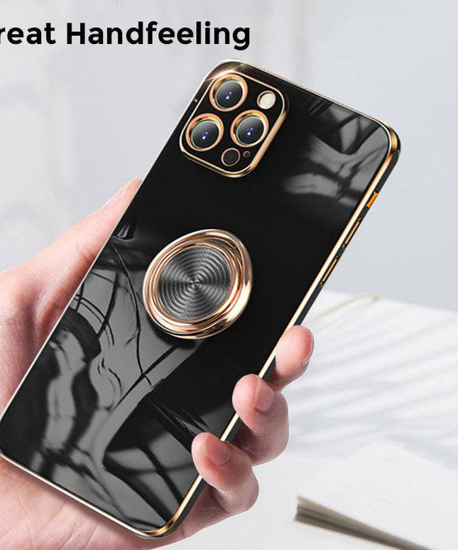 Shiny Plating Built-in Finger Ring Case For iPhone 12 Series - Libiyi