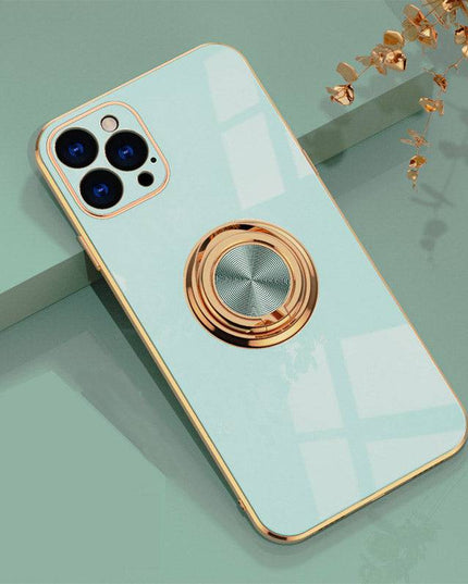 Shiny Plating Built-in Finger Ring Case For iPhone - Libiyi