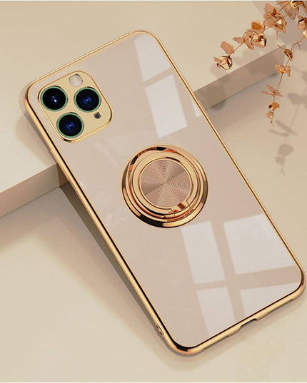 Shiny Plating Built-in Finger Ring Case For iPhone - Libiyi