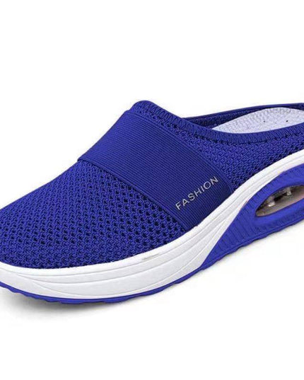 Libiyi Women Daily Fly Knit Fabric Summer Air Cushion Mule Slippers - Libiyi