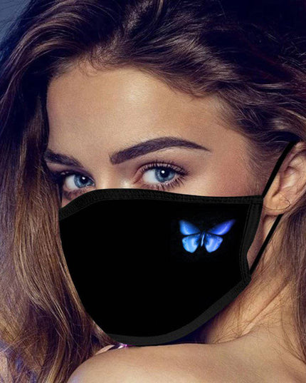 Printed Black Mask Butterfly Cloth Masks - Libiyi