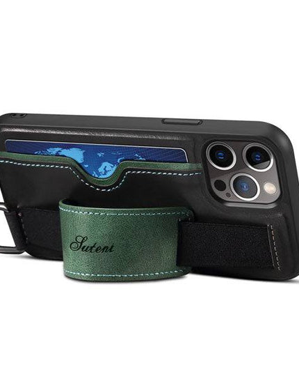 2022 Protective Leather Kickstand Wristband Case For iPhone - Libiyi